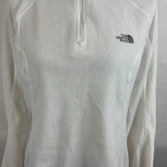 The North Face Fleece Pullover Women's L White Long Sleeve Quarter Zip - Picture 4 of 13